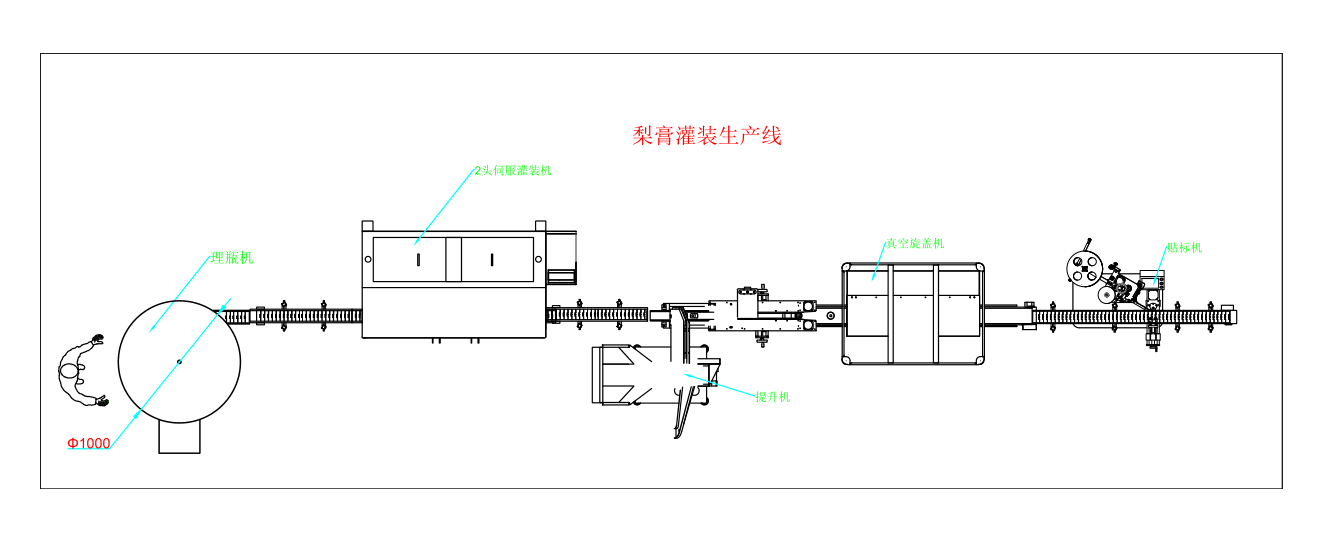 自动梨膏灌装生产线CAD平面图