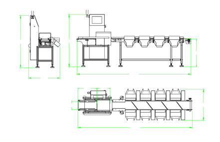 八级单通道分选机 示意图 CAD平面图