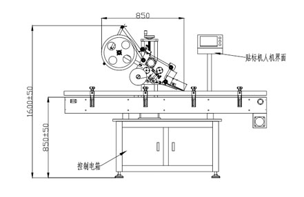 全自动平面贴标机CAD平面图