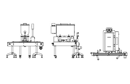 单头油泼辣子灌装机示意图 CAD平面图