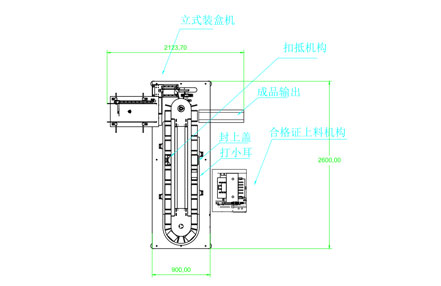 全自动立式装盒机示意图 CAD平面图