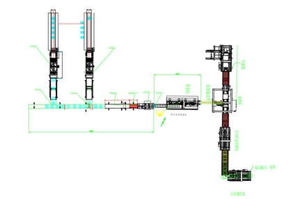 口罩装盒机开箱装箱封箱机生产线示意图 CAD平面图